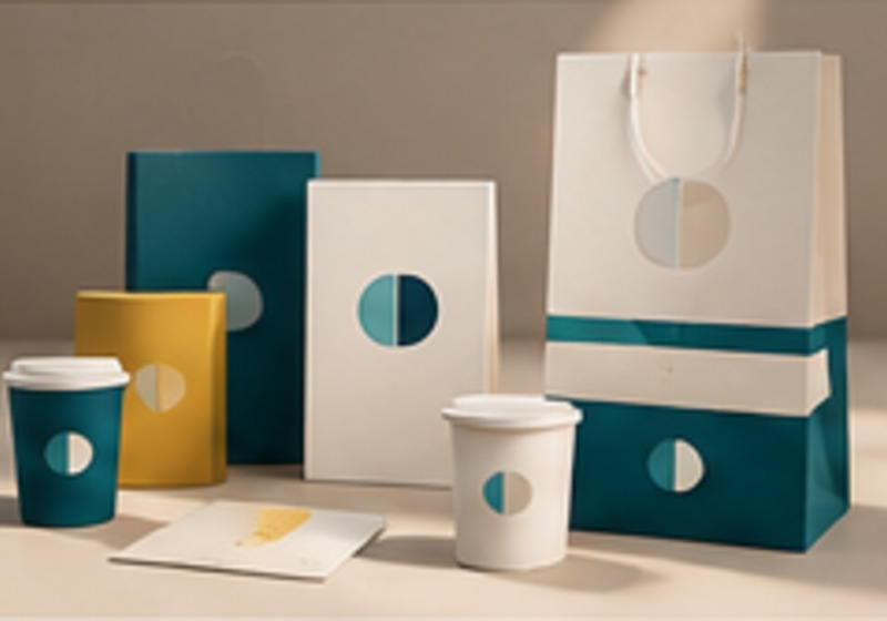 Coordinated branded packaging, shopping bags and cups